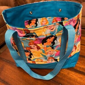 Handmade Disney Princess Tote Bag - Blue and Multicolor